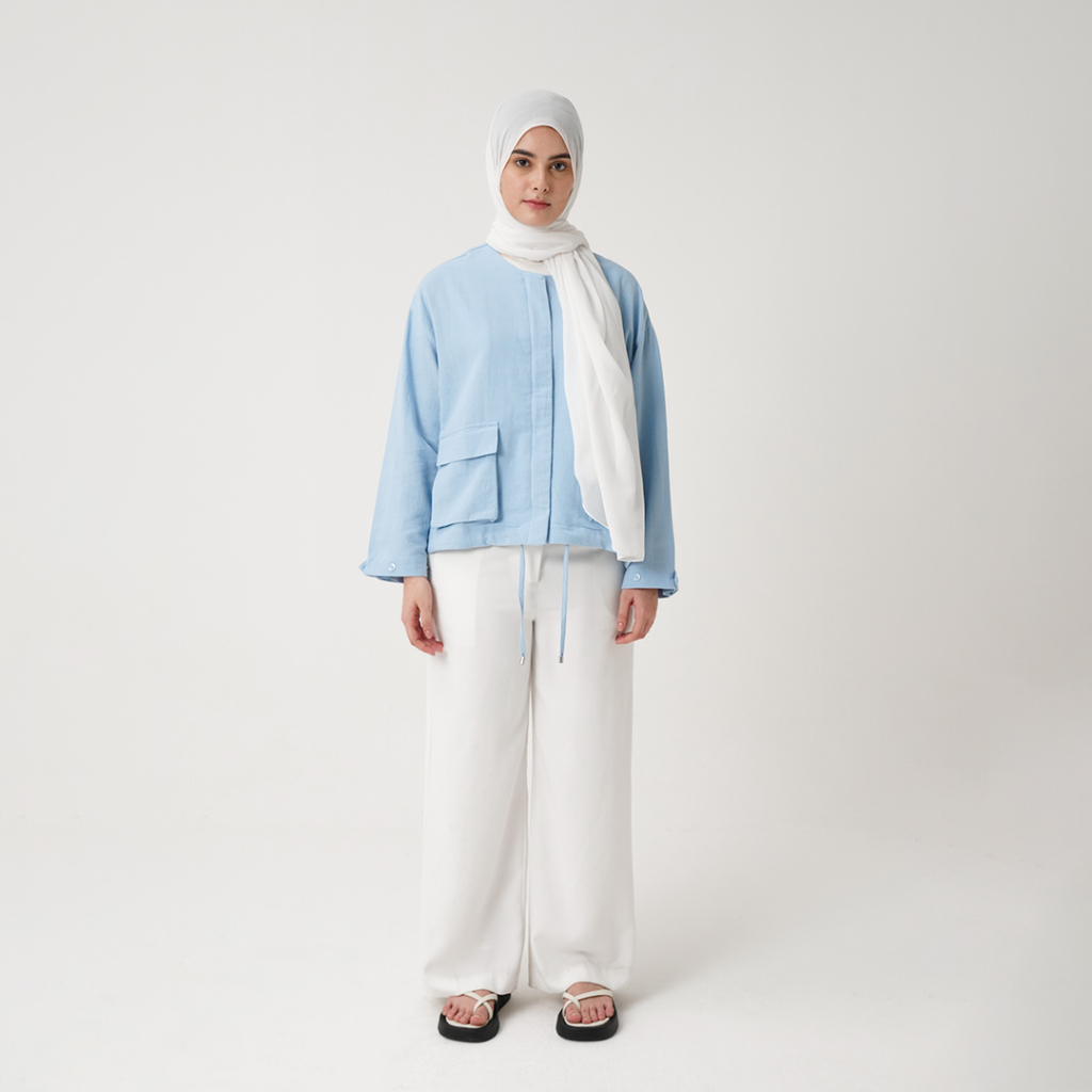 Queensland Outer  Wanita Lengan Panjang LIN000336Q Light Blue