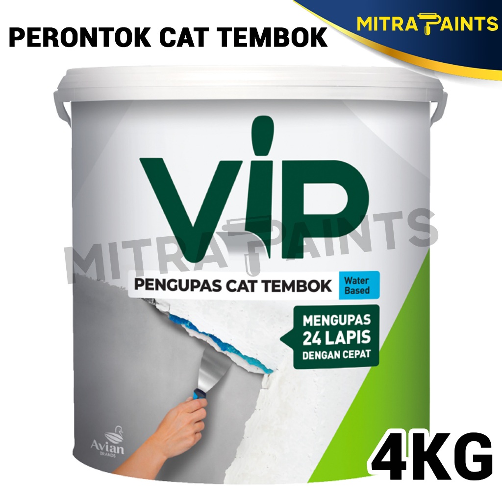 PENGELUPAS CAT TEMBOK WATERBASED VIP AVIAN 4 KG / PERONTOK CAT TEMBOK