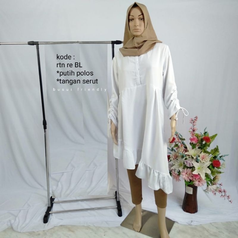 TUNIK PUTIH|TUNIK katun POLOS busui TUNIK KATUN