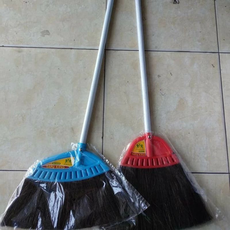 Sapu ijuk, sapu lantai cap 2 macan. standar, rayung, nylon. ORI