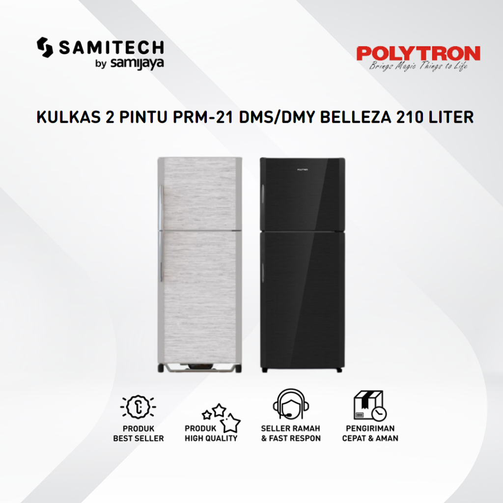 KULKAS 2 PINTU POLYTRON PRM-21DMY PRM-21DMS 210 LITER