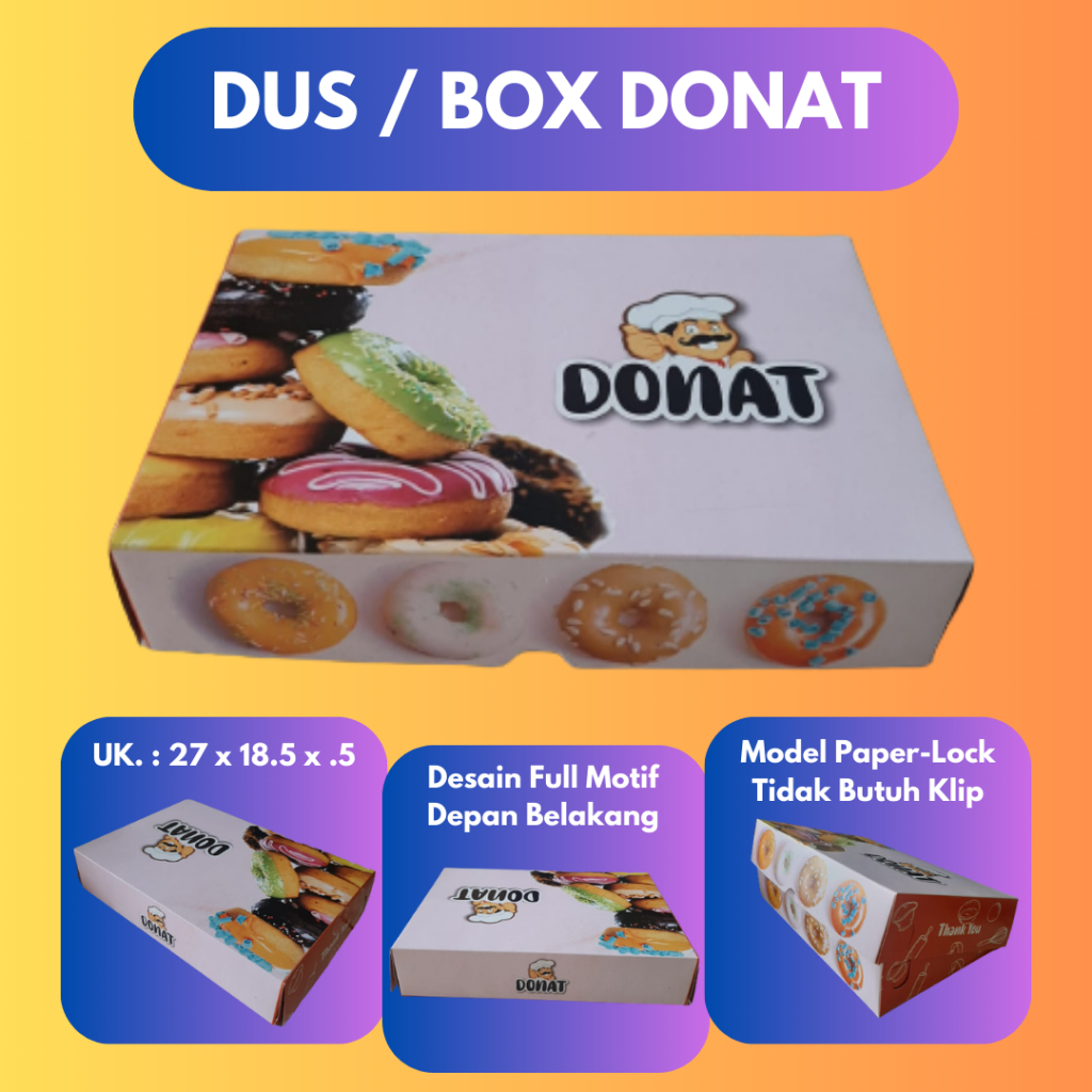 

DUS / BOX DONAT ISI 6 | WARNA PASTEL FULL MOTIF | paper lock tidak butuh klip