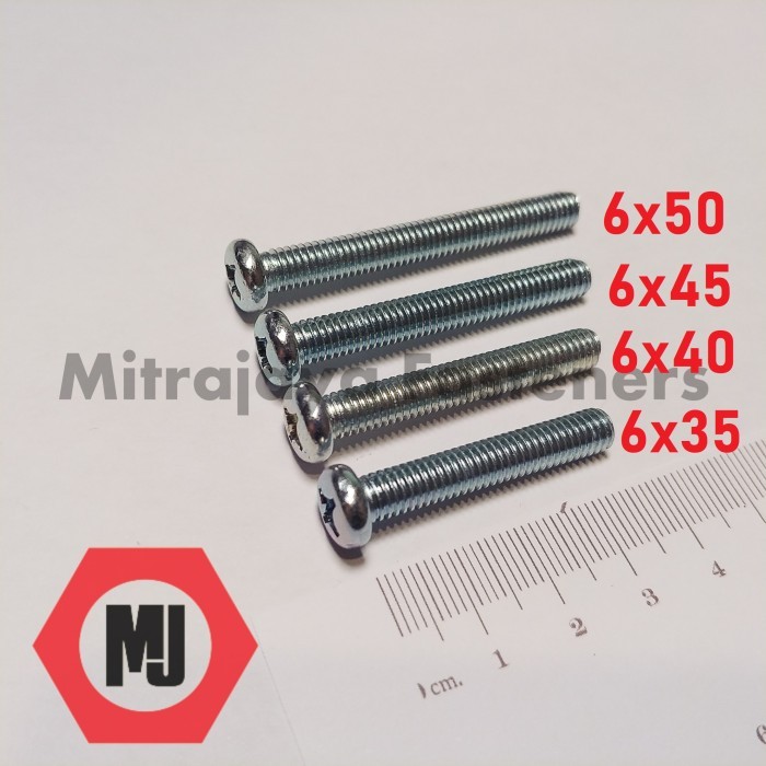 Baut JP M6x35 Obeng +