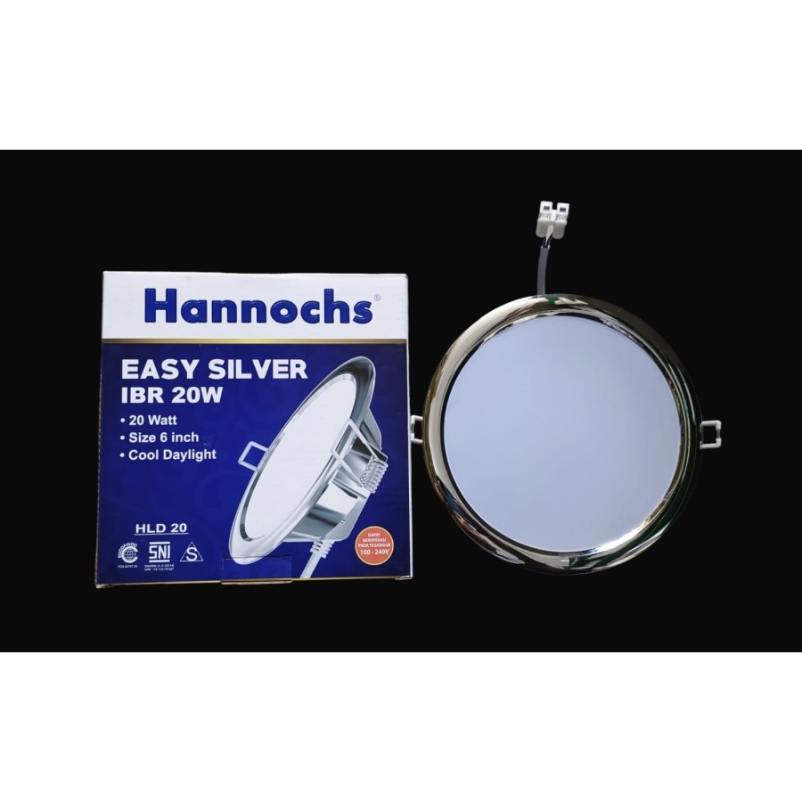 Hannochs Downlight LED Decorative Easy Silver 20 Watt IBR Cahaya Putih