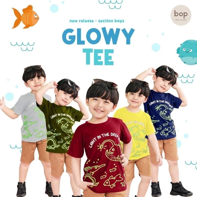 Glowy Tee Kaos Anak Glow In The Dark Nyala Dalam Gelap BOP Jump. inc
