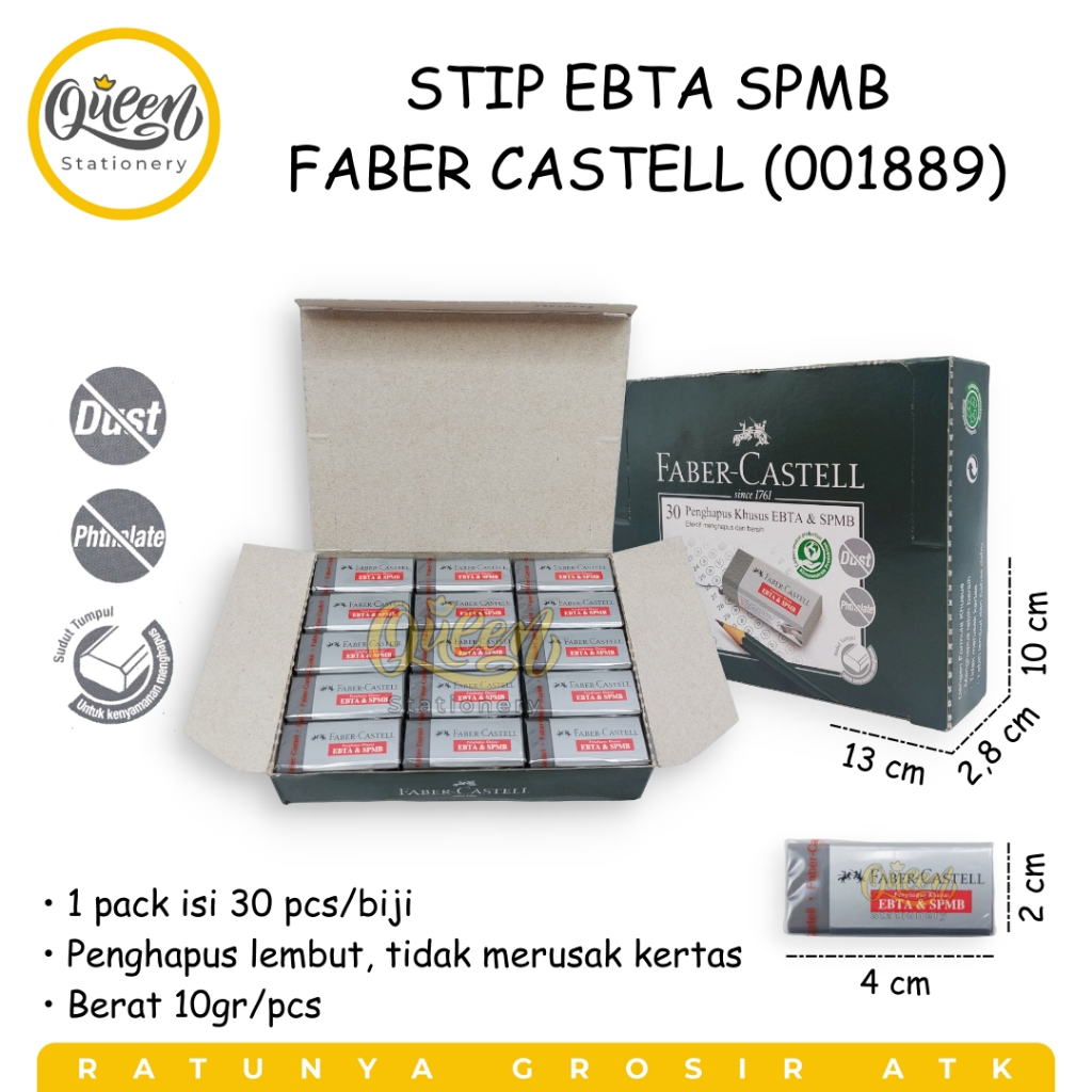 

1 PCS STIP EBTA SPMB FABER CASTELL / PENGHAPUS UJIAN / ERASER (001889)