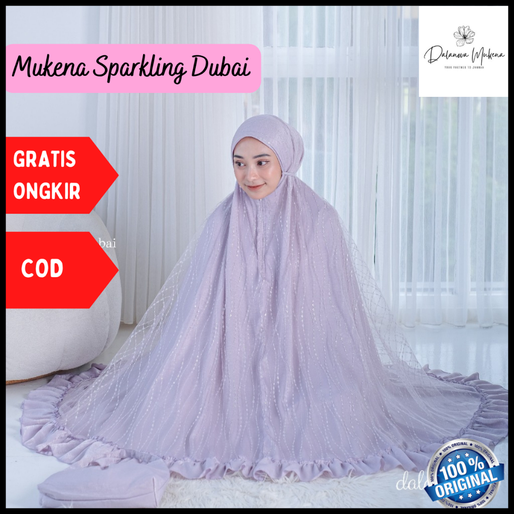 Mukenah Dewasa Dubai Dalanova ORIGINAL Terbaru Mukena Lebaran Premium Mewah Jumbo