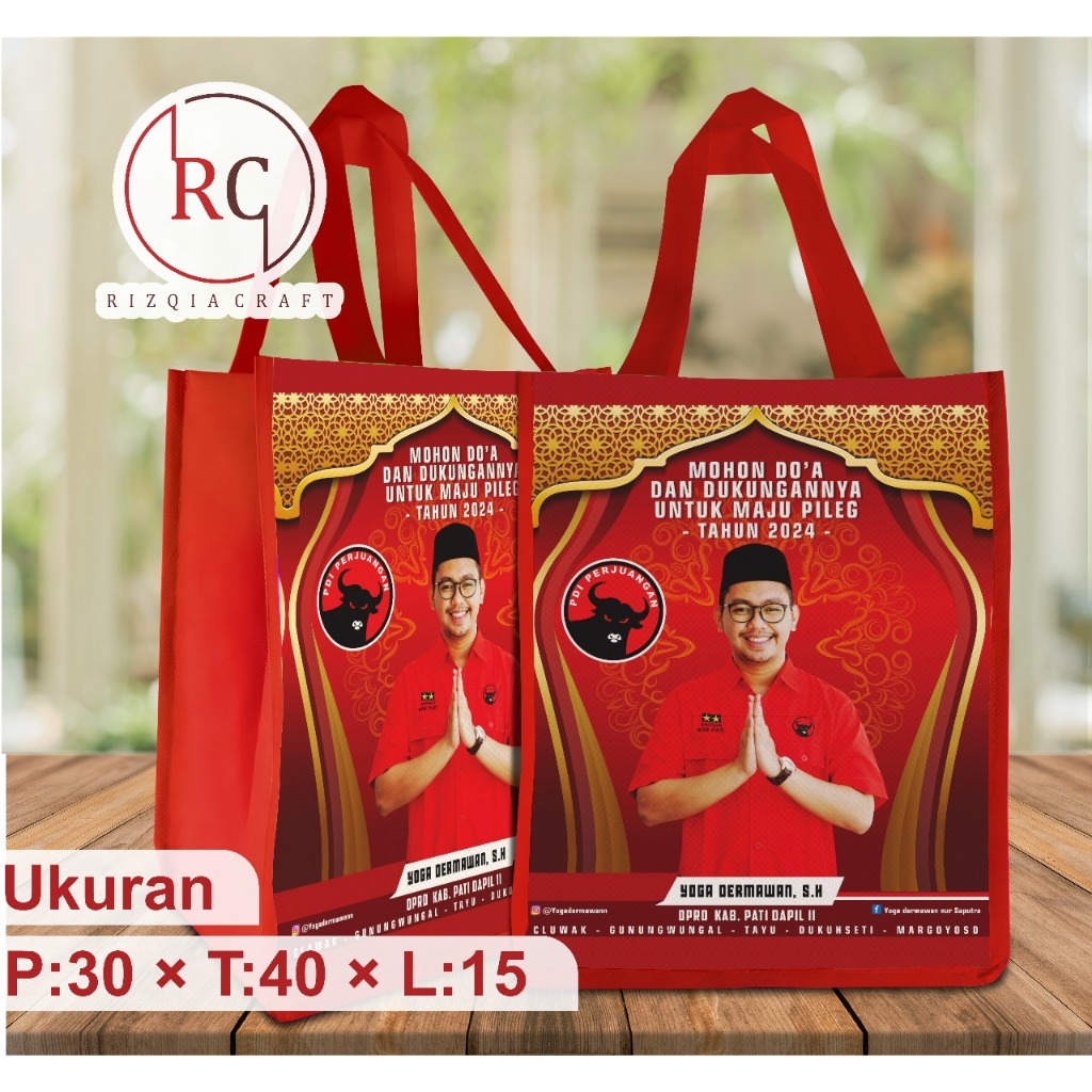 TAS SPUNDBUND+MMT 1 SISI/TAS CUSTOM/ 30x15x40/TAS SOUVENIR/ MODEL POTRAIT/TAS PROMOSI CALEG