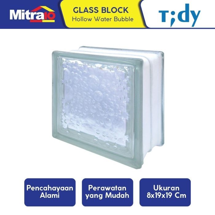 Tidy Glass Block Hollow Water Bubble 8X19X19 Cm