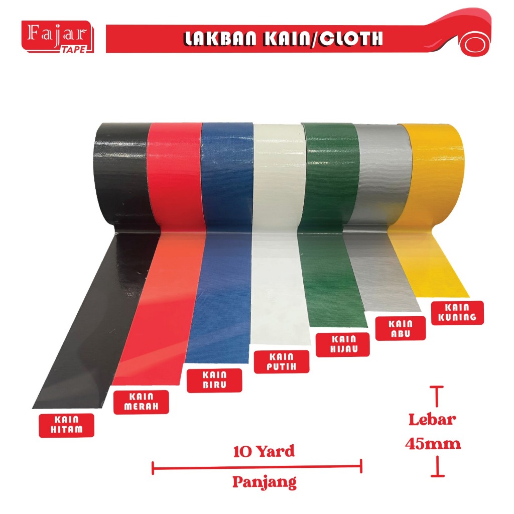 

Lakban Kain/Cloth Tape 45mm 10YARD