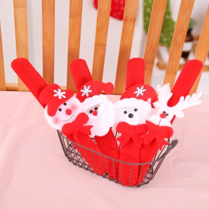 Gelang Natal Kain Merah, Gift Natal, Gelang Tema Natal Hadiah Santa