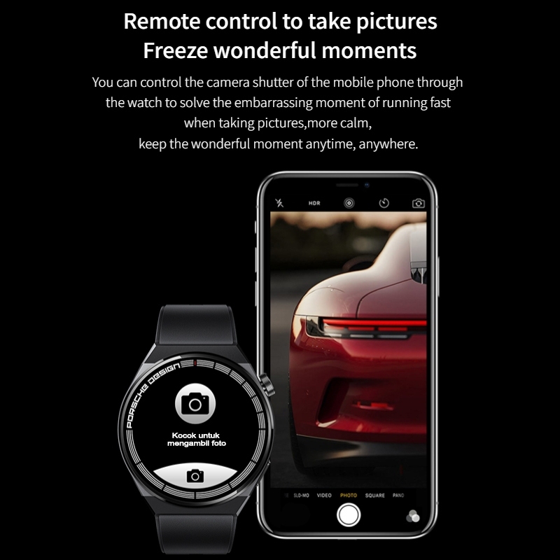100% OriginalVIVO Smartwatch GT8 Porsche Design max bluetooth telephone call watch men's and women's