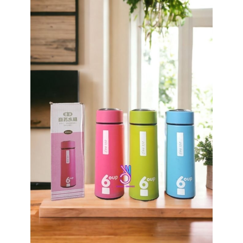 Botol Minum Kaca Six Oup 450ml / Tumbler unik Motif / Botol Air kaca Cantik