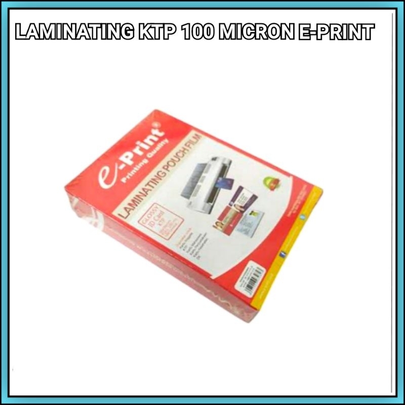 

Plastik Laminating Ktp 100 Micron Eprint Per 50 Lembar
