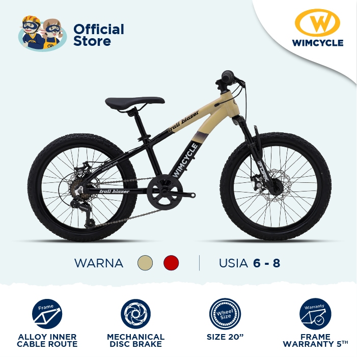 Sepeda Gunung Anak MTB Junior Wimcycle Trail Blazer 20"