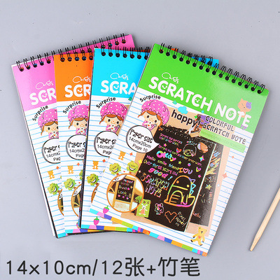 

Scratch Note Buku Magic Warna Colourful Scratch Note Kecil Catatan Warna Black Cardboard Edukasi