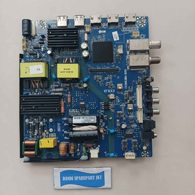 MB POLYTRON PLD 43TS153 - MAINBOARD tv - mesin tv Polytron led