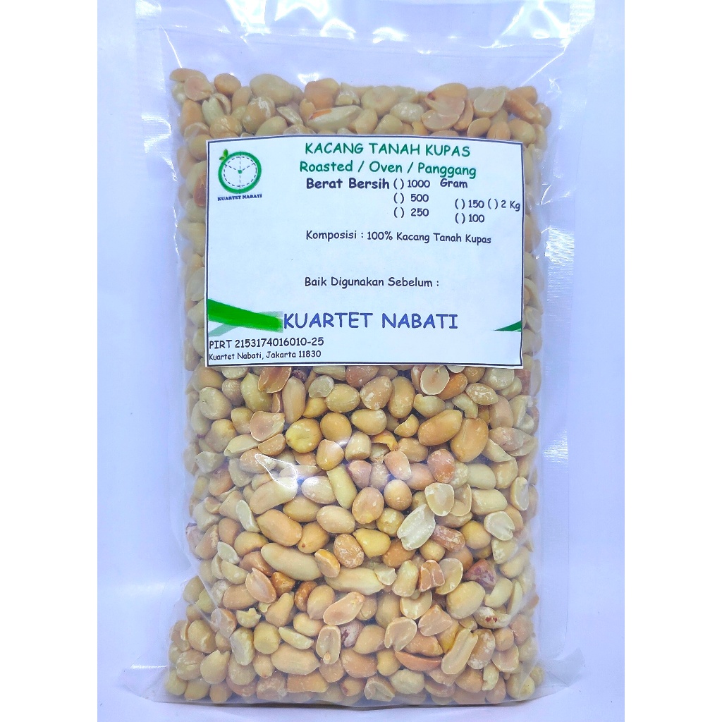 

500gr Roasted Kacang Tanah Kupas - Rasa ASIN - Size SEDANG 41/51 By KN