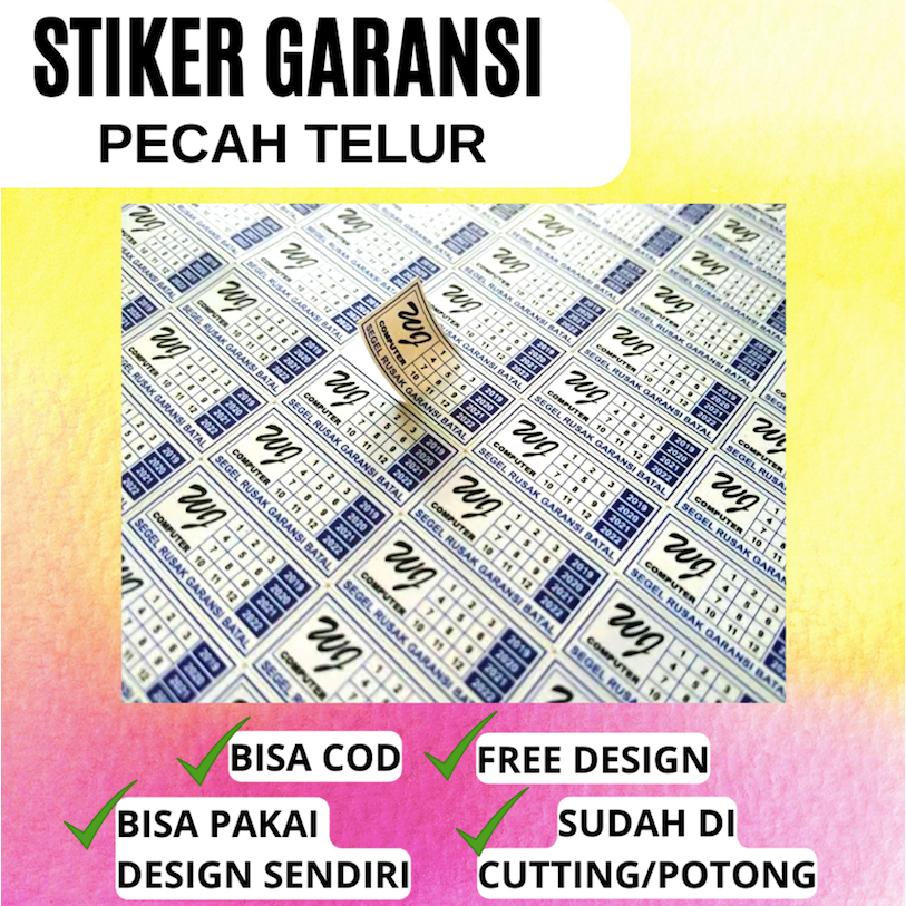 Stiker Pecah Telur / Stiker Segel Garansi Produk / Stiker Warranty / Free Design / Free Custom