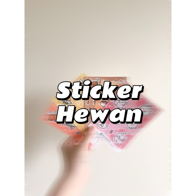 

Stic.tac.tto Sticker Hewan Vynil Stationery Kelinci Hamster Lebah Kucing Capybara