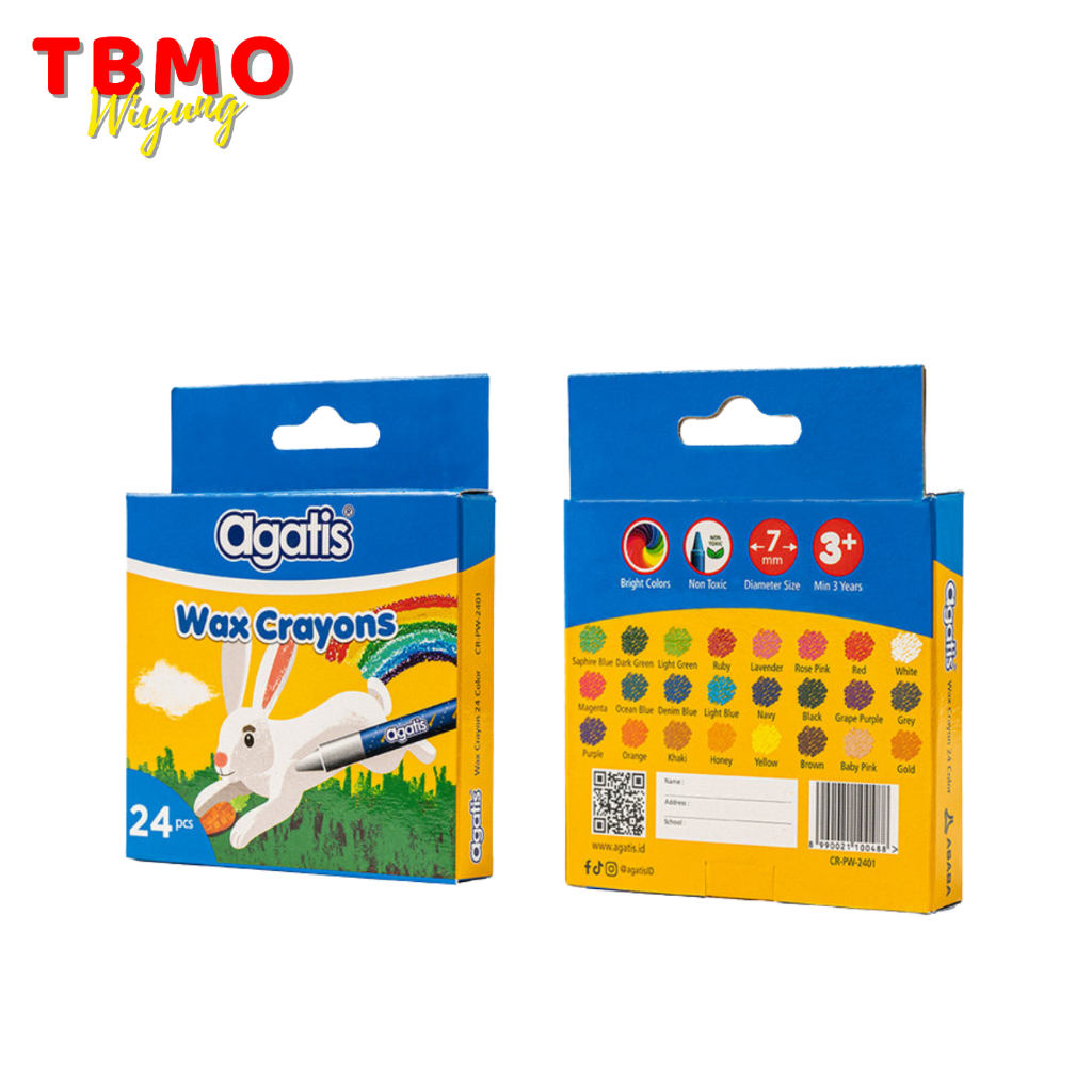 

Wax Crayon Agatis 24 Warna Round Shape