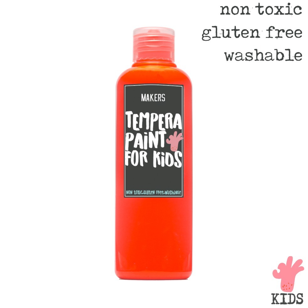 

Neon Orange Tempera Washable Paint for Kids by MAKERS 250ml