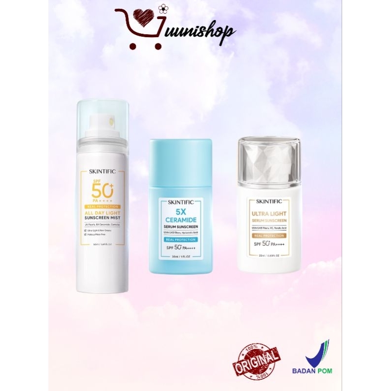 skintific ultra sunscreen / skintific 5x ceramide serum sunscreen / skintific sunscreen mist