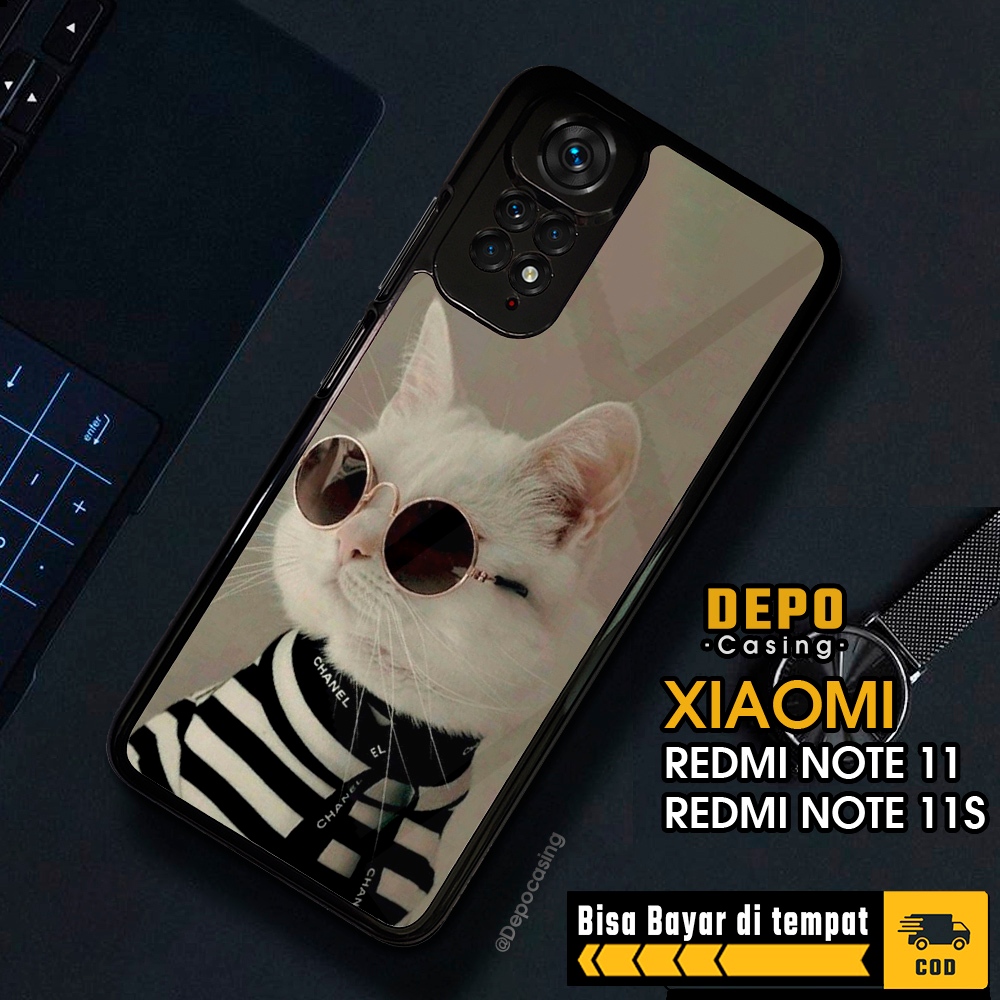 Case Redmi Note 11 Note 11S Casing Xiaomi Redmi Note 11 Note 11S Casing Depo Casing [MEOW] Case Glos