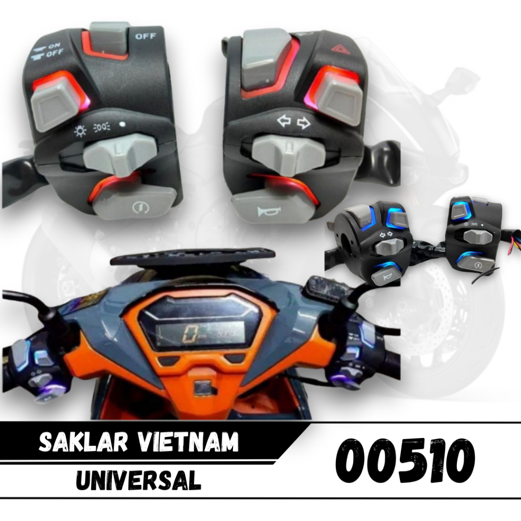SAKLAR CLICK PLUS LAMPU LED FULL SET KIRI & KANAN PNP NMAX UNIVERSAL MOTOR NMAX,AEROX,PCX,ADV,LEXI,X