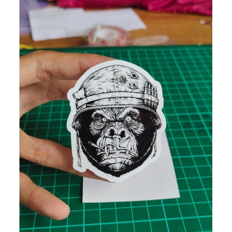 

stiker print gorilla army custom stiker keren murah