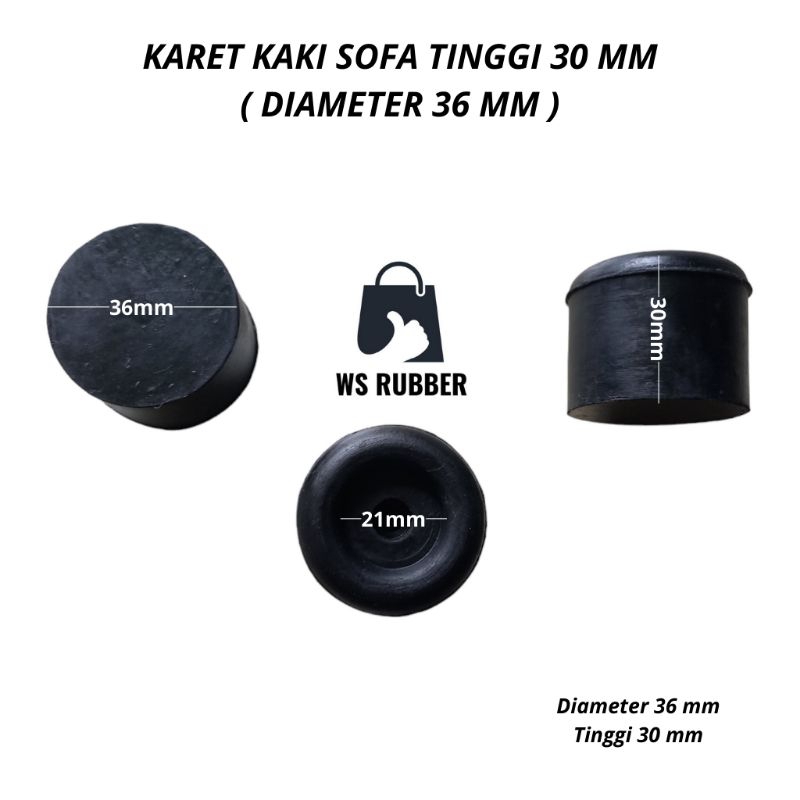 Karet Kaki Sofa Tinggi 30mm Diameter 36mm Karet Alas Kaki Sofa Karet Sofa