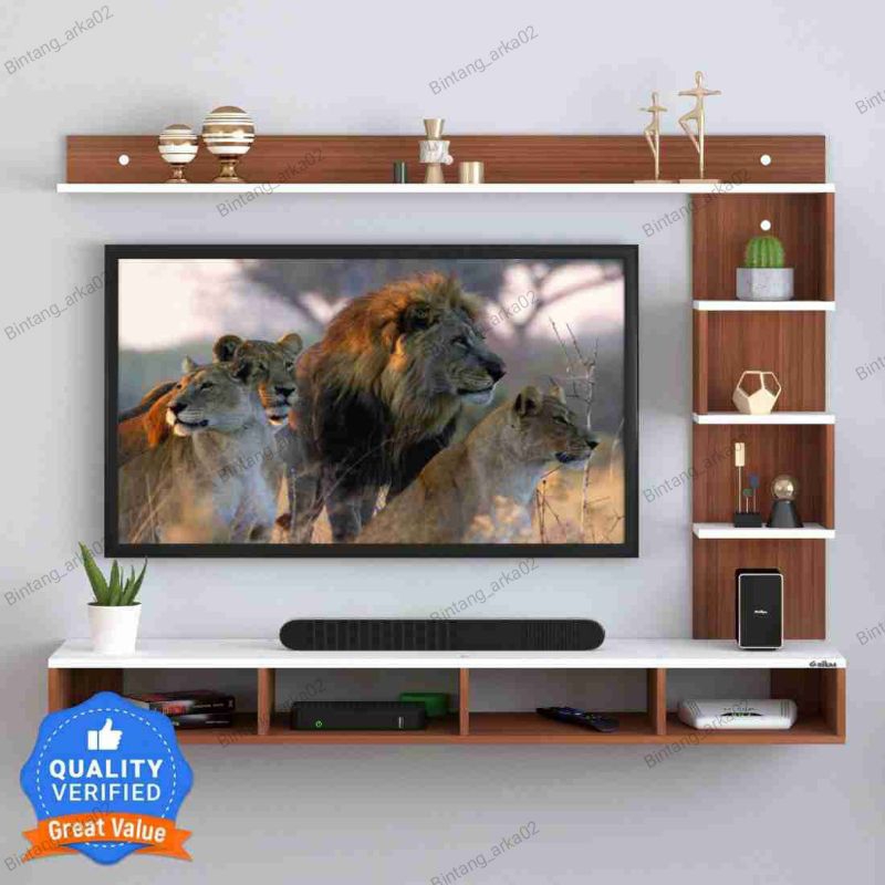 rak tv dinding minimalis melayang 1 set