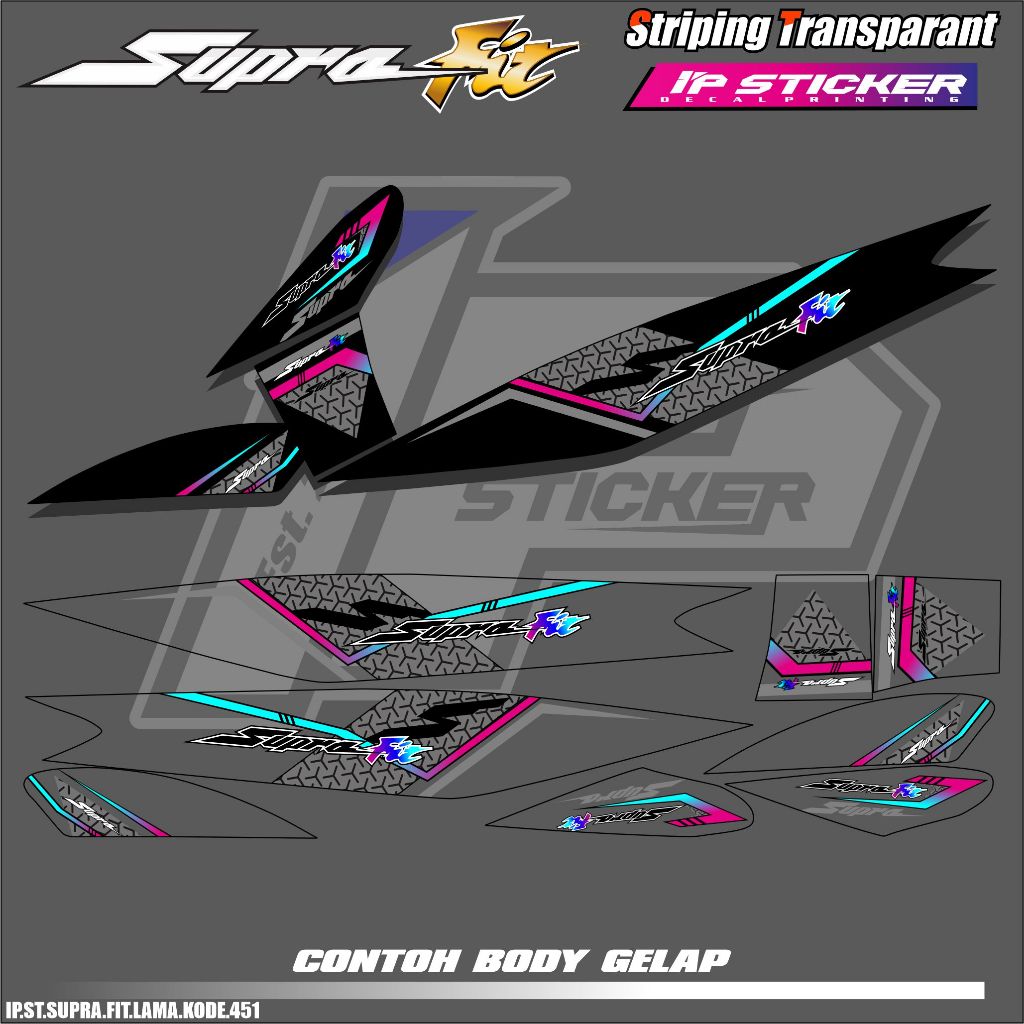SUPRA FIT LAMA (COD) STIKER STRIPING MOTOR HONDA SUPRA FIT LAMA  - STIKER LIST SIMPLE DESAIN RACING 