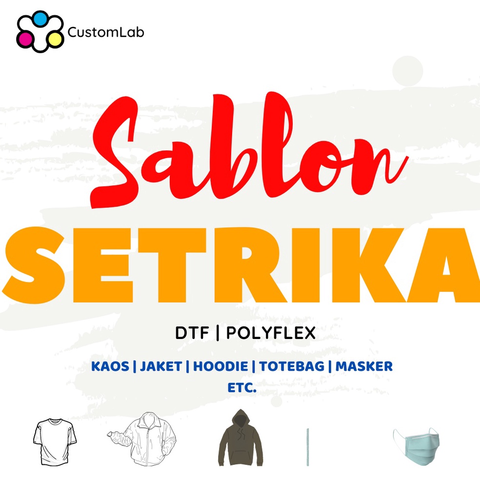 code2y2Xm SABLON SETRIKA SATUAN/METERAN DTF & POLYFLEX BERGARANSI | CustomLab.SC