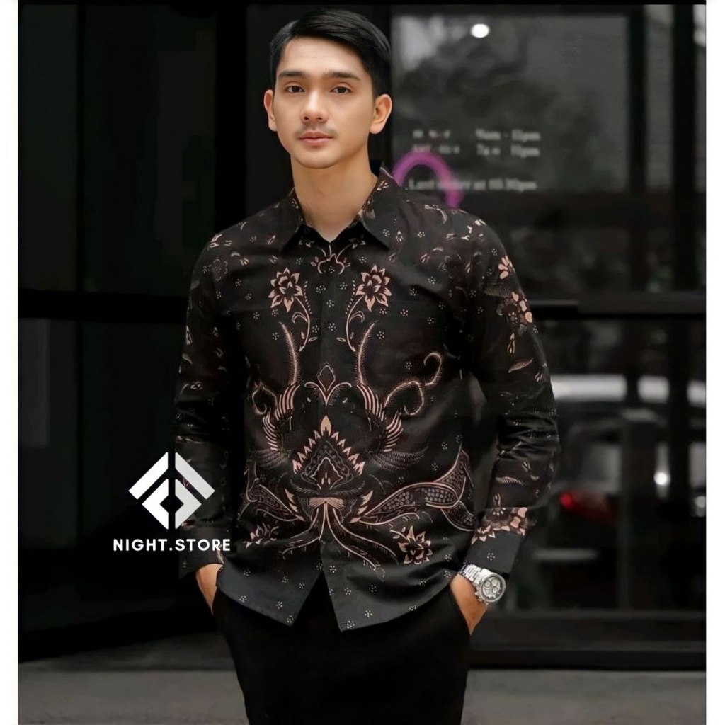 Kemeja batik pria lengan panjang terlaris baju batik modern