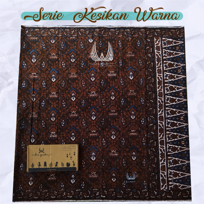 Sarung Batik LarGurda Serie Kesikan Warna Coklat Biru Gagah (Motif Sidomulyo)