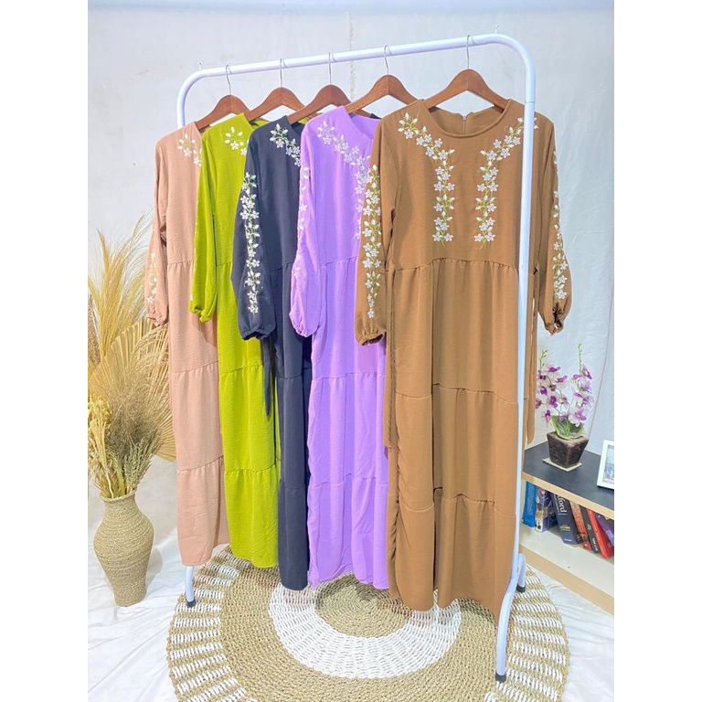 Gamis Terbaru Lebaran Baju Wanita Model Baru Salvina Bordir Mewah