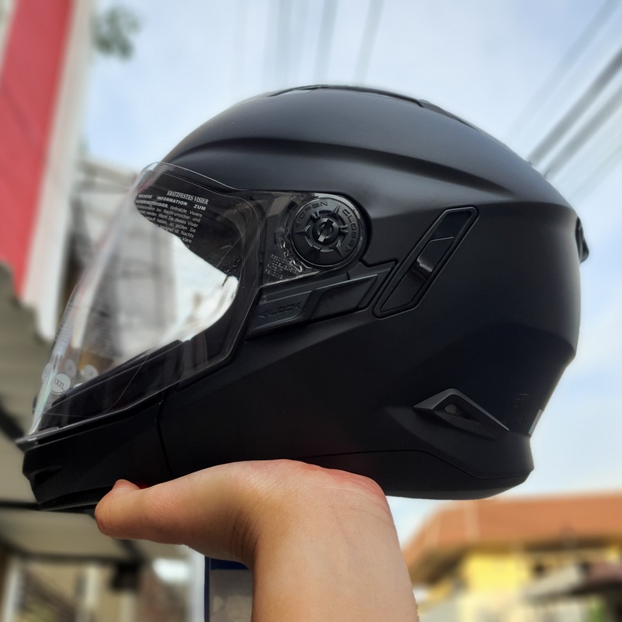 HELM ZEUS 613C MATT BLACK MODULAR DOUBLE VISOR MODULAR