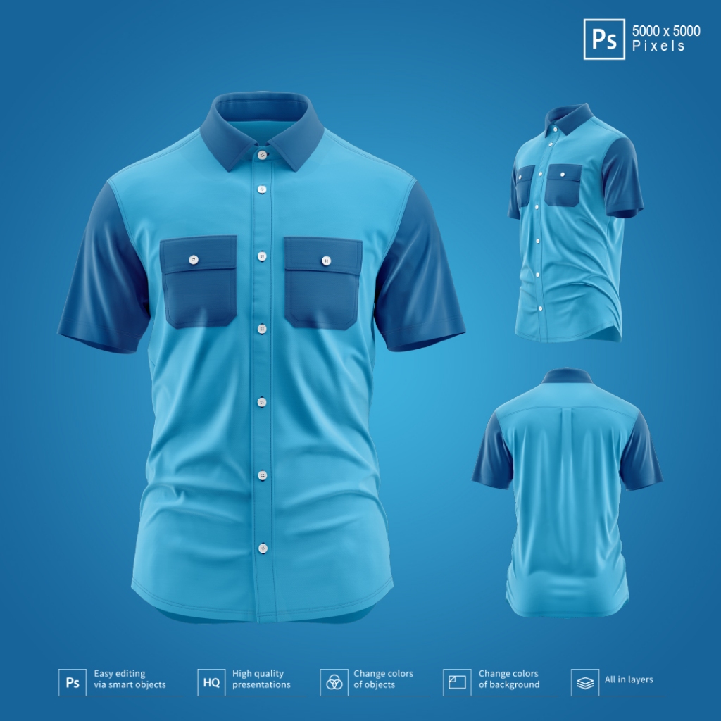 MOCKUP KEMEJA DUA KANTONG KEREN