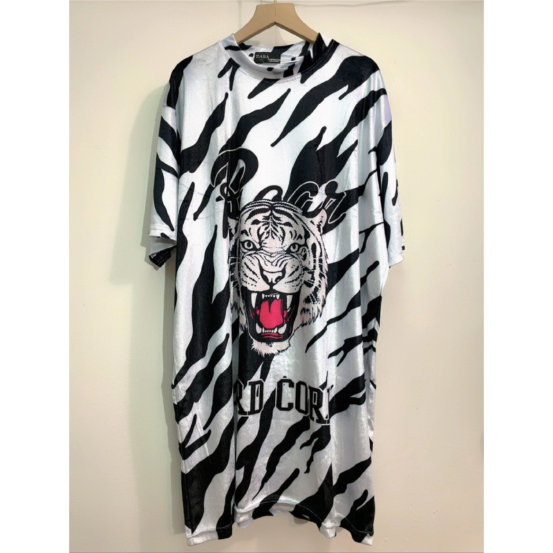 Mini Dress velvet premium motif macan Ld 120cm-130cm Pjg 90cm