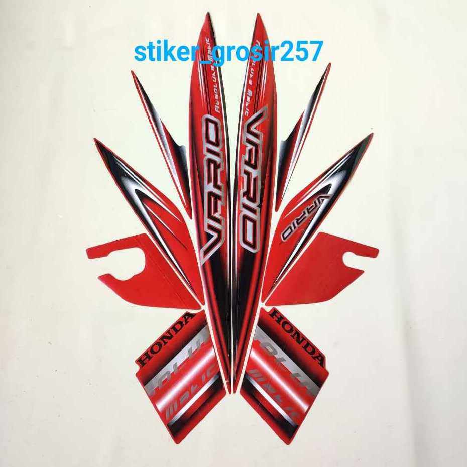 STIKER STRIPING LIS BODY MOTOR HONDA VARIO 110 KARBU 2008 MERAH