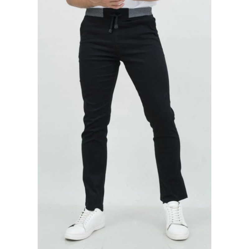 Insight Celana Panjang Chino Rib Trendy Pinggang Karet Melar Skinny Jeans Bahan 100% Cotton