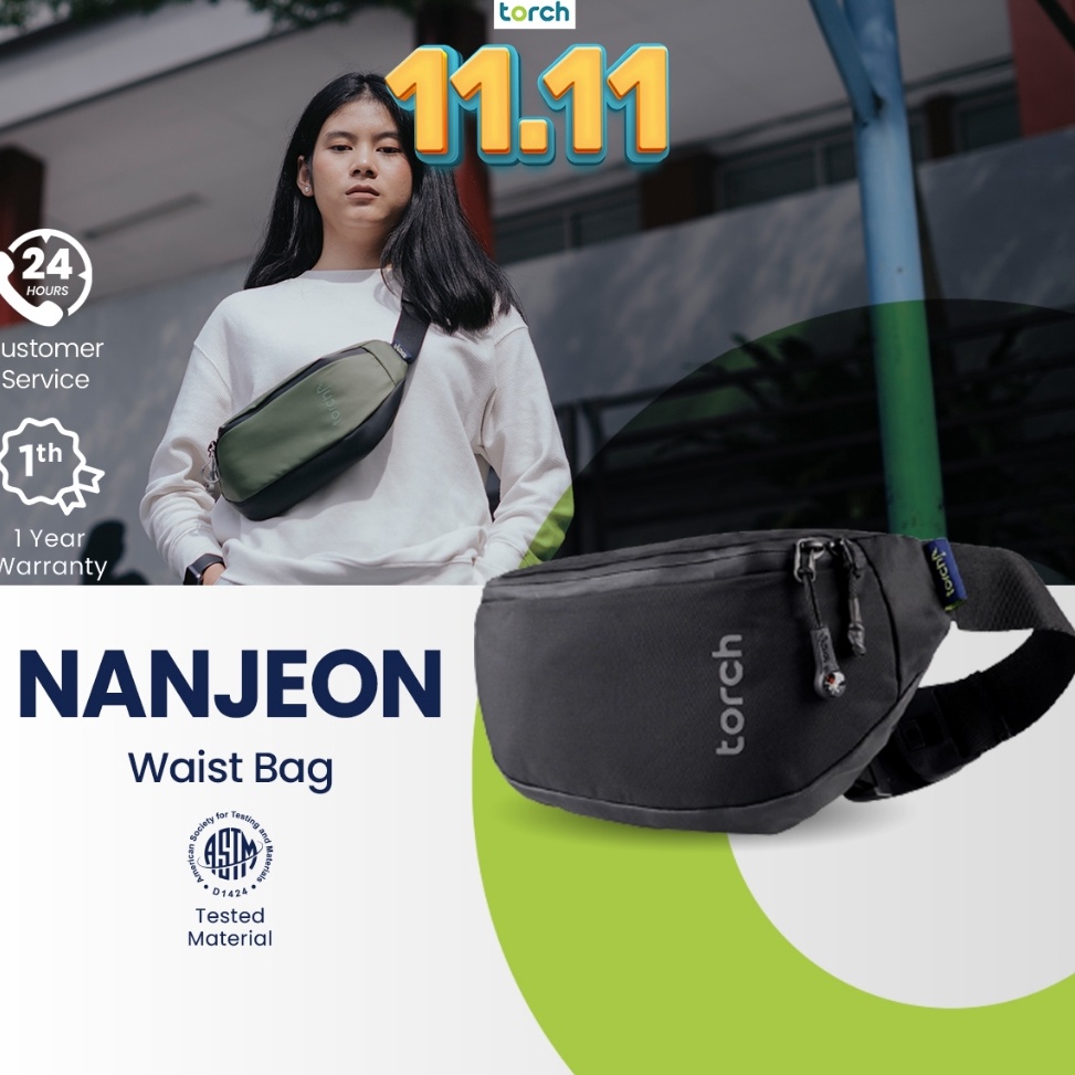 idCc1C6 TORCH Nanjeon Tas Pinggang Selempang Ringan Anti Air Pria Wanita - Waist Bag Waterproof