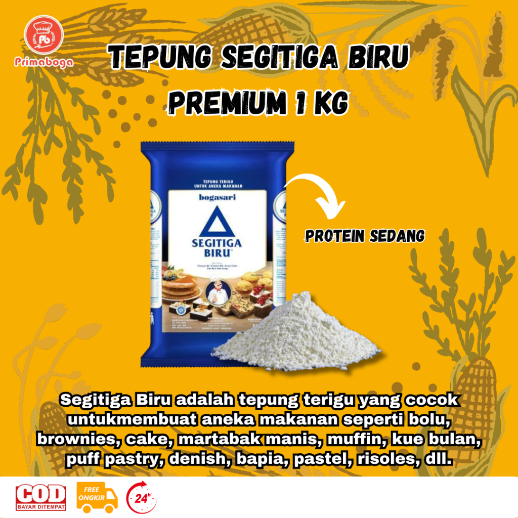 

Tepung Terigu Segitiga Biru Premium 1 Kg Tinggi Protein, murah berkualitas