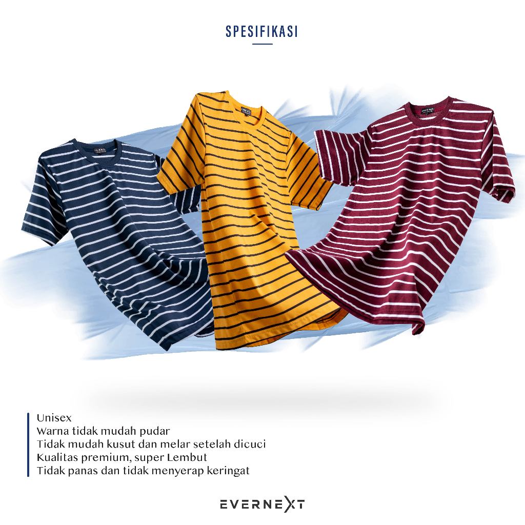 T-SHIRT SALUR PRIA HORIZONTAL STRIPED SHIRT - EVERNEXT