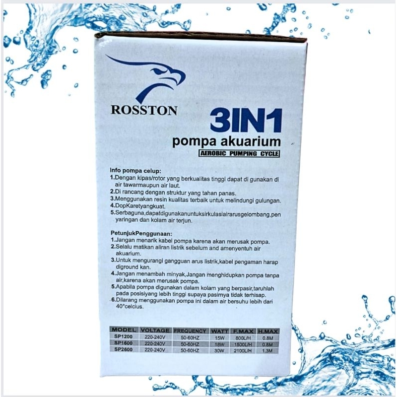 ROSSTON SP 1600 POMPA AQUARIUM KOLAM
