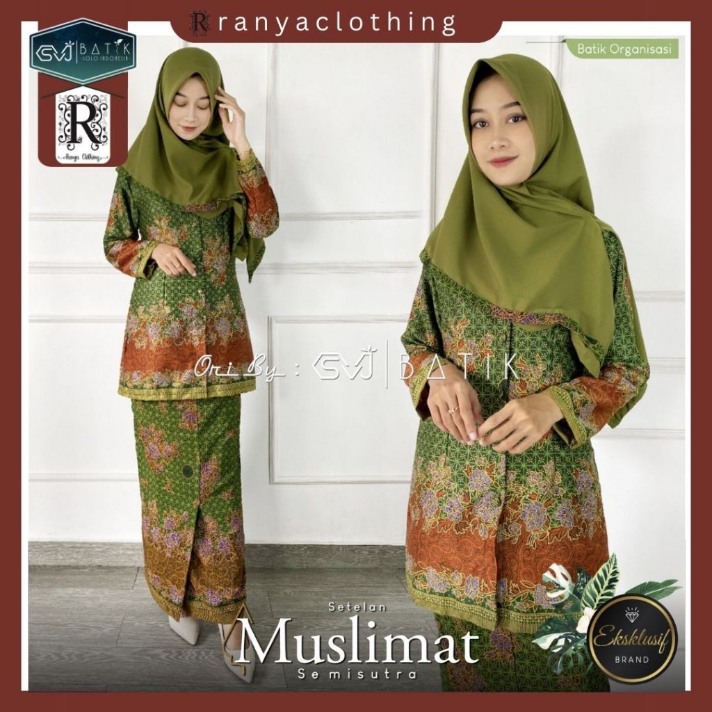 FREE JILBAB SETELAN RNB MUSLIMAT NU PAKET SERAGAM PENGAJIAN PREMIUM ORI SVJ BATIK