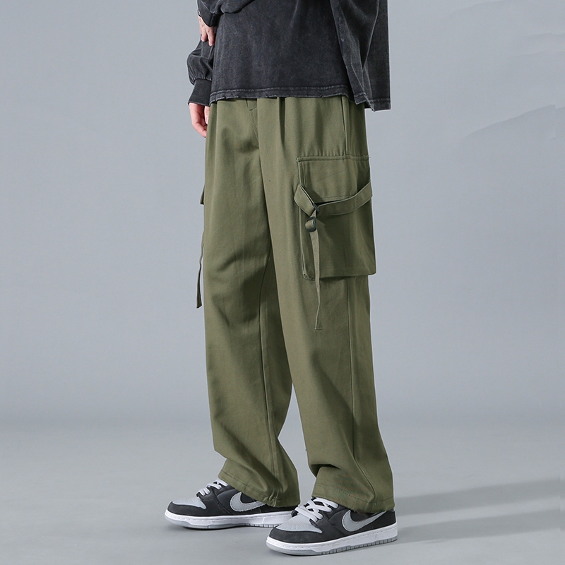 celana cargo panjang pria Hijau Army baggy pants cowok dewasa casual celana kargo korean style
