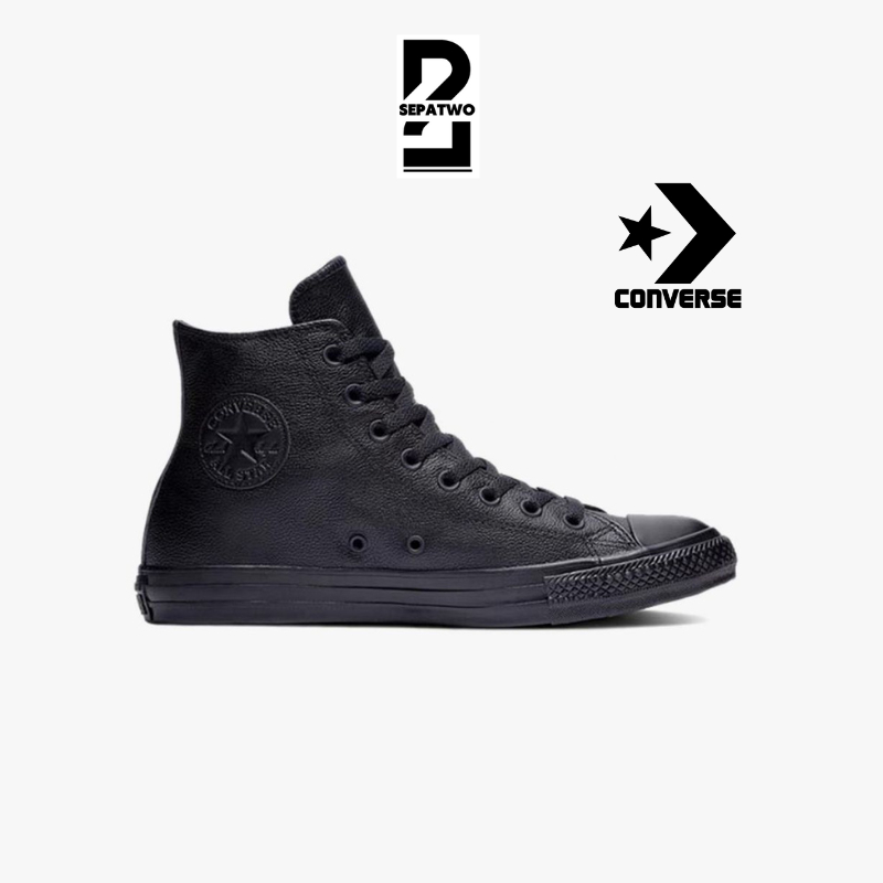 𝐂𝐎𝐍𝐕𝐄𝐑𝐒𝐄 Classic Hi Chuck taylor Black Leather - Unisex Sneakers Converse