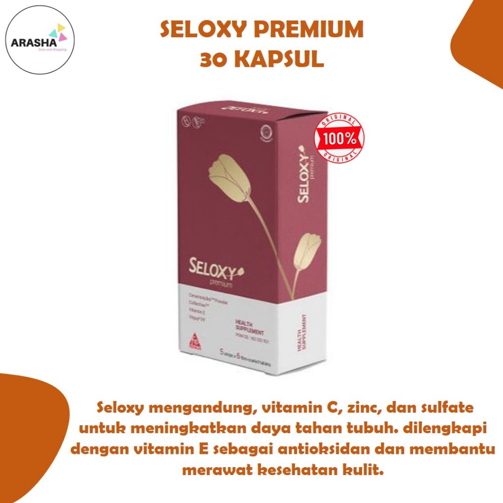 SELOXY PREMIUM - Vitamin Kulit - Mencerahkan Kulit - Suplemen Pemutih with Collagen Plus Vitamin E